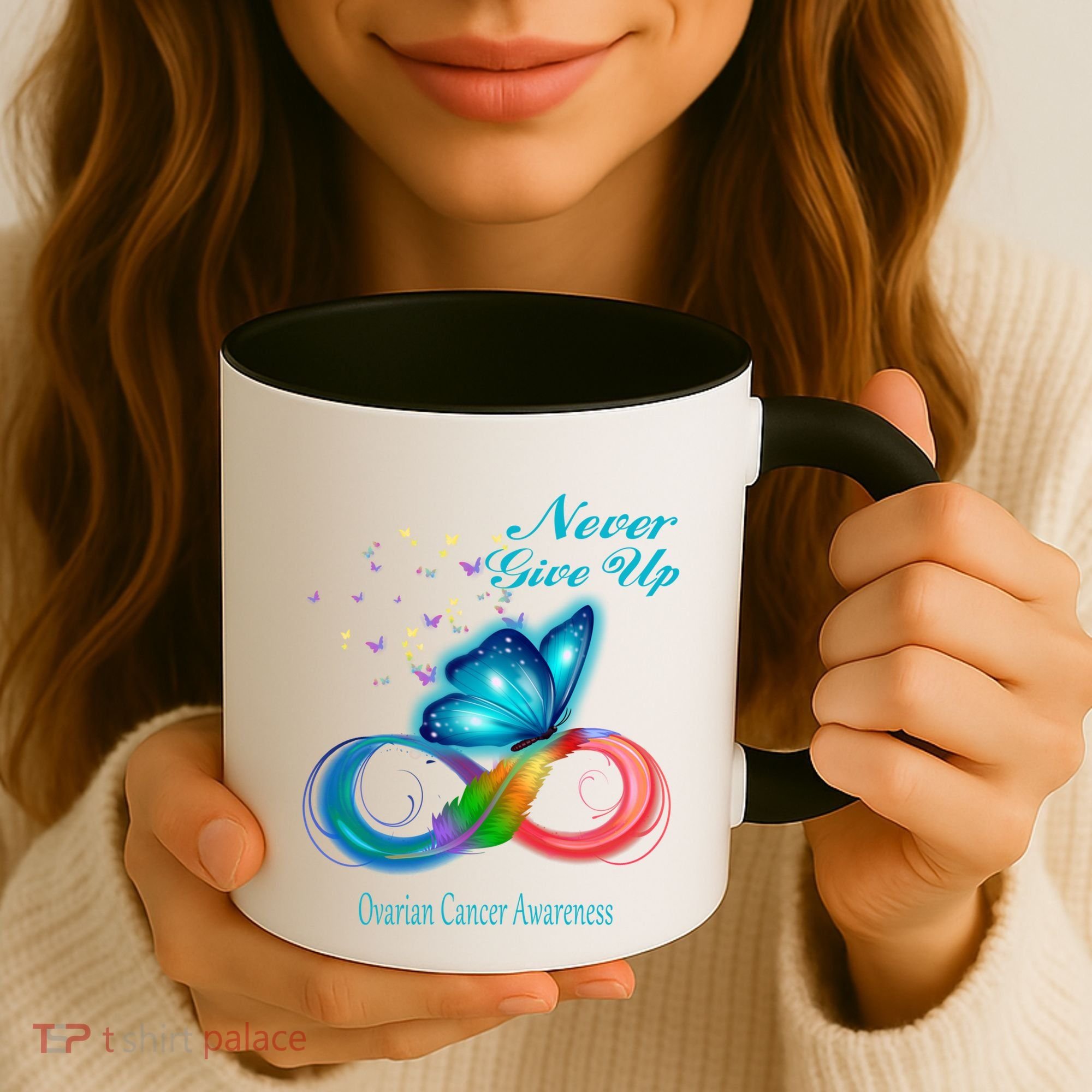 Butterfly Ovarian Cancer Awareness Gift Coffee Mug