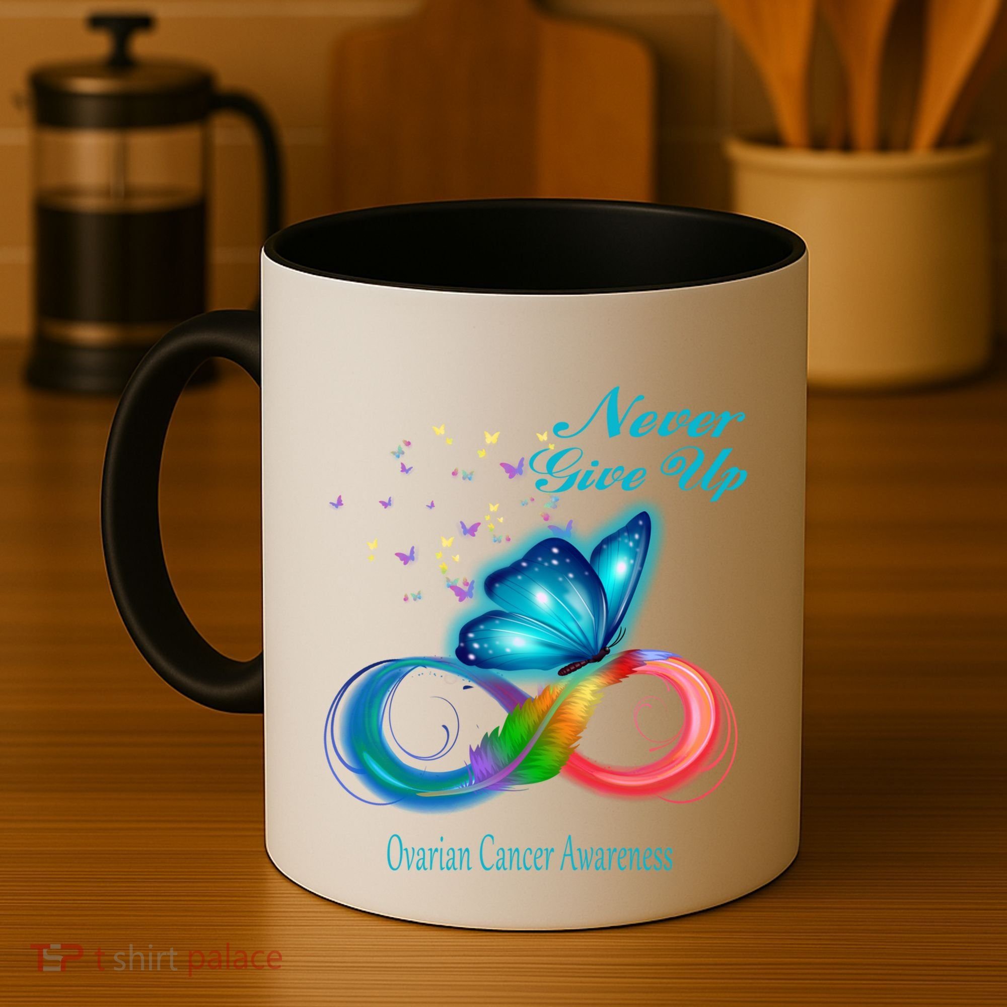 Butterfly Ovarian Cancer Awareness Gift Coffee Mug