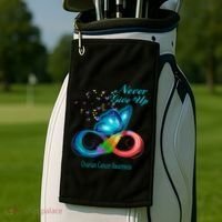 Butterfly Ovarian Cancer Awareness Gift Golf Towel thumb 2