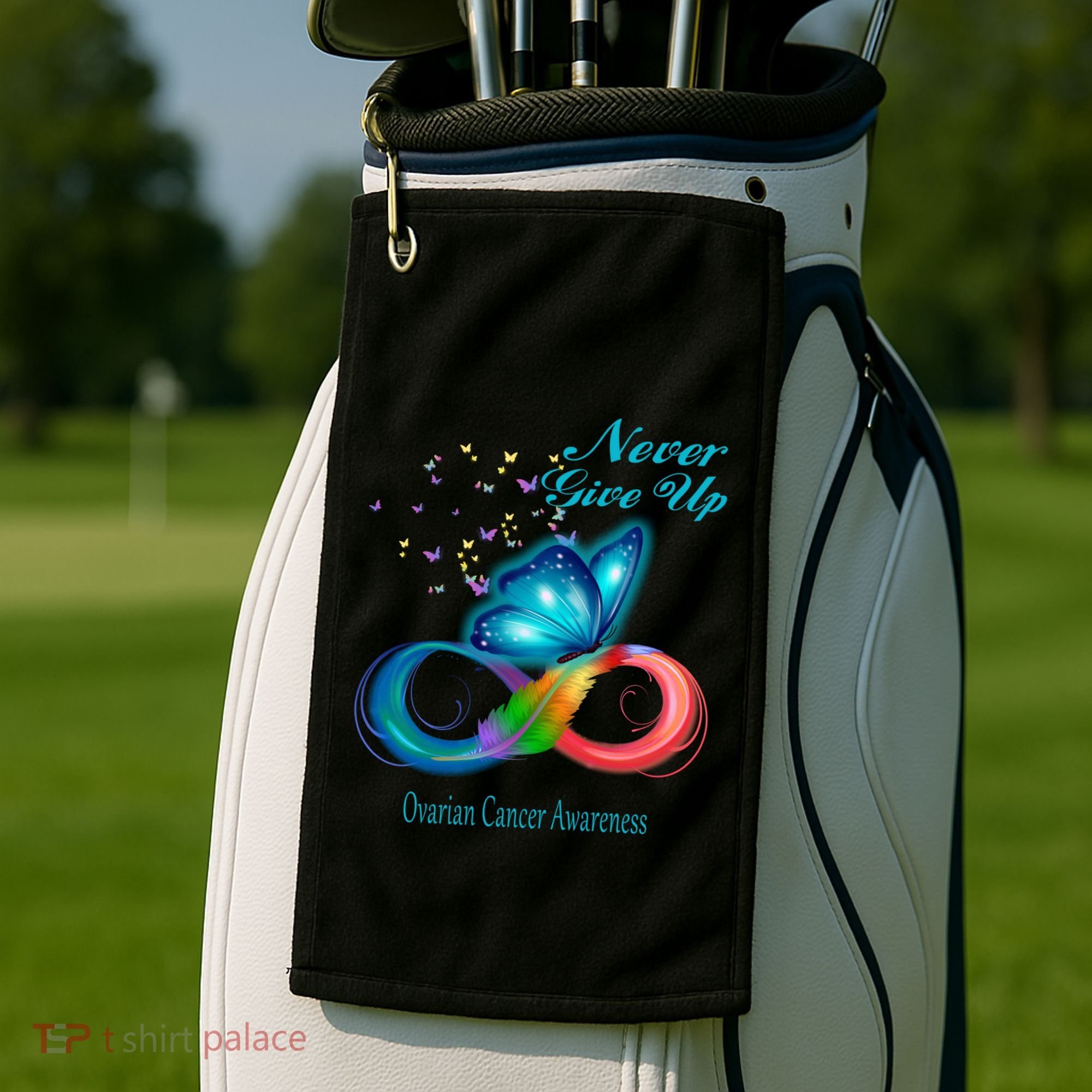 Butterfly Ovarian Cancer Awareness Gift Golf Towel