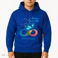 Butterfly Ovarian Cancer Awareness Gift Hoodie thumb 2