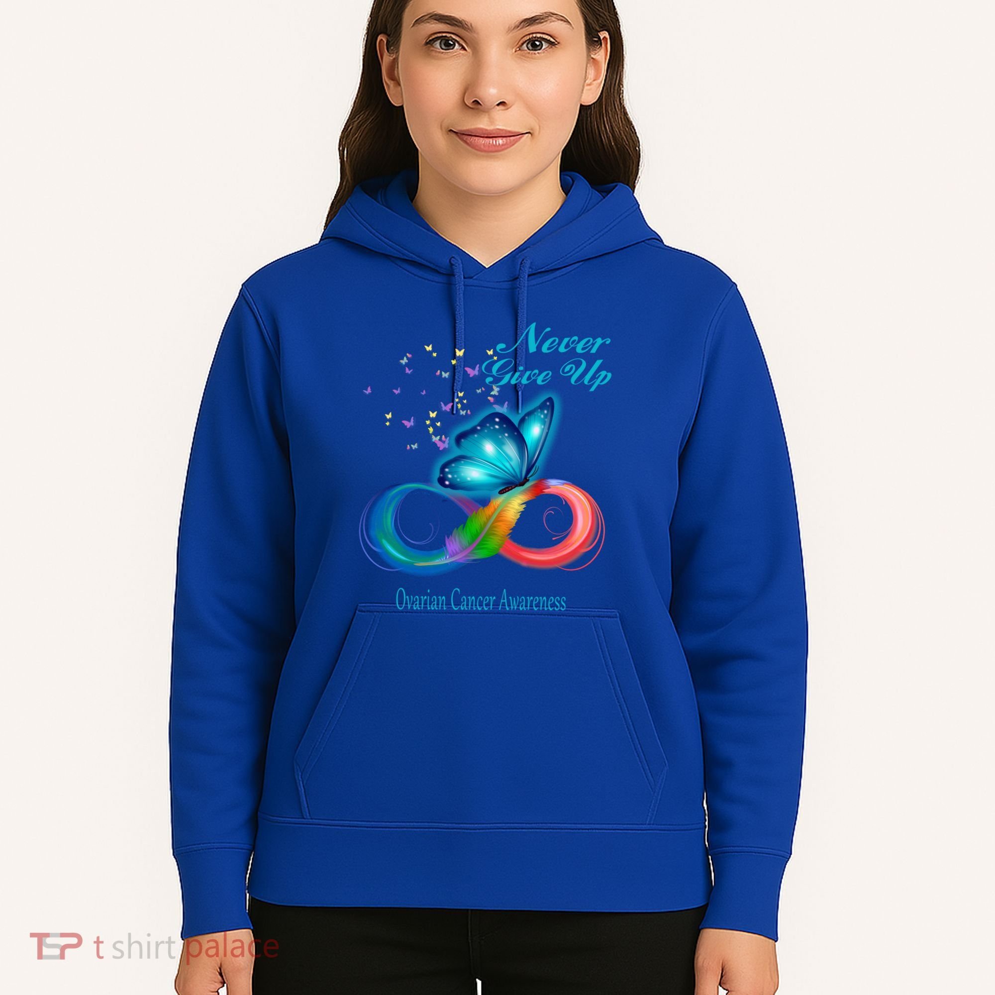 Butterfly Ovarian Cancer Awareness Gift Hoodie