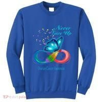Butterfly Ovarian Cancer Awareness Gift Sweatshirt thumb 0