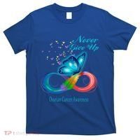 Butterfly Ovarian Cancer Awareness Gift T-Shirt thumb 0