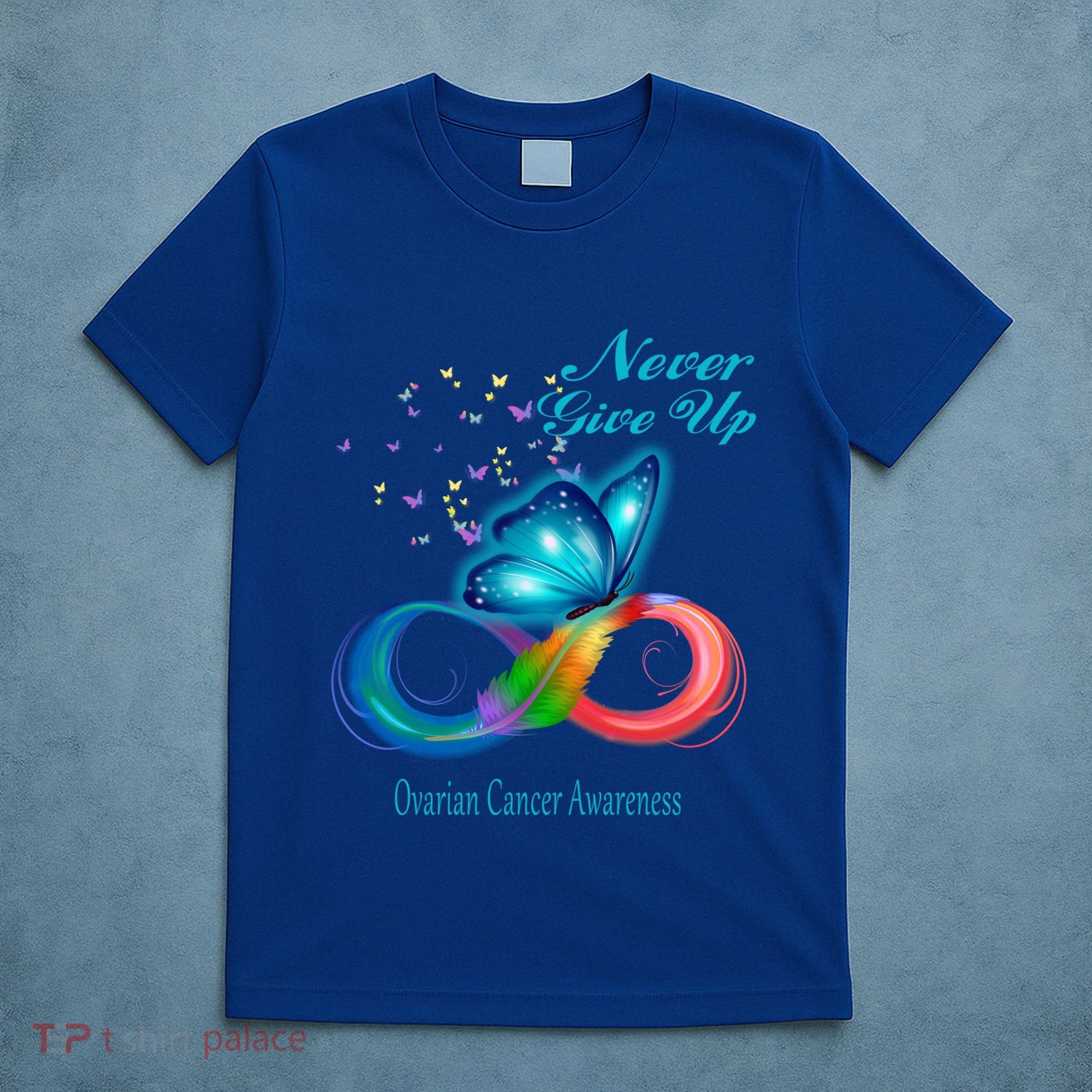 Butterfly Ovarian Cancer Awareness Gift T-Shirt