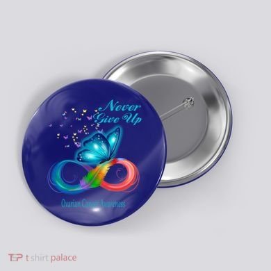 Butterfly Ovarian Cancer Awareness Gift Button