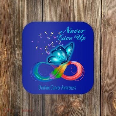 Butterfly Ovarian Cancer Awareness Gift Coaster
