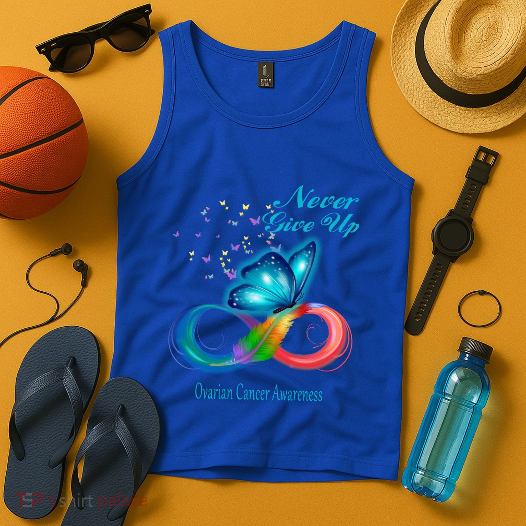 Butterfly Ovarian Cancer Awareness Gift Tank Top
