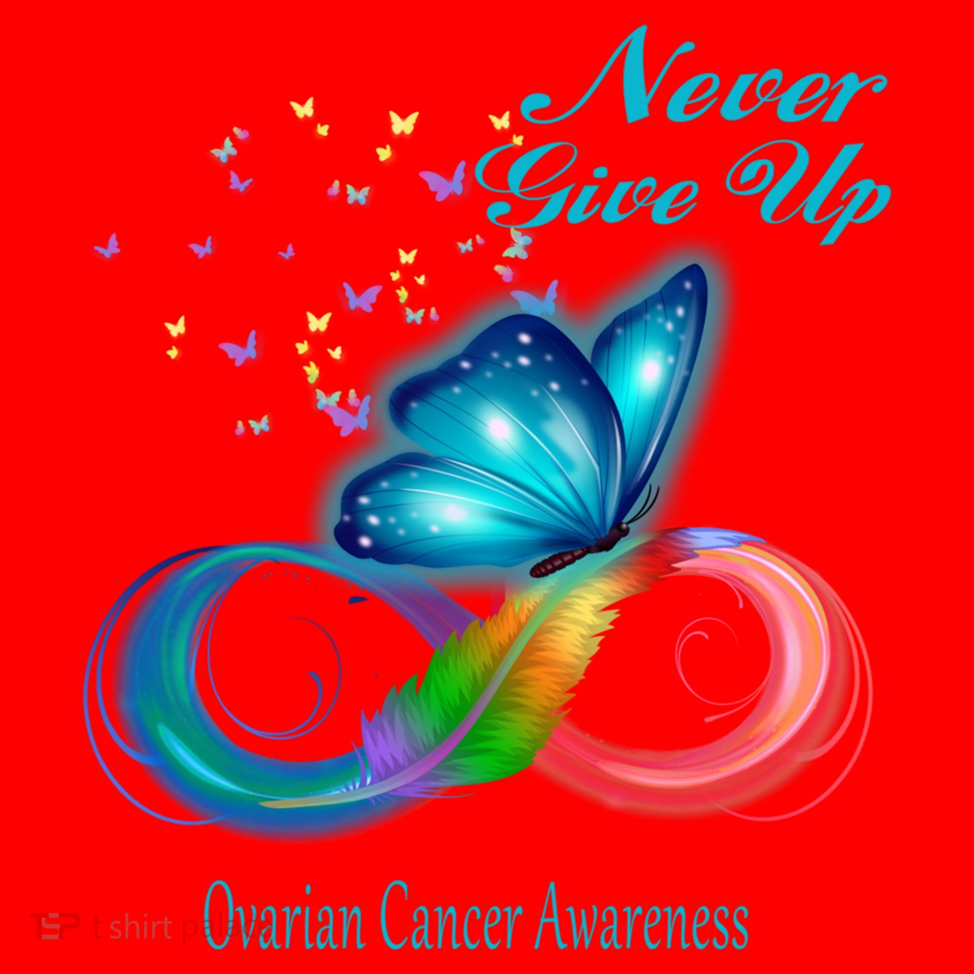 Butterfly Ovarian Cancer Awareness Gift Santa Hat