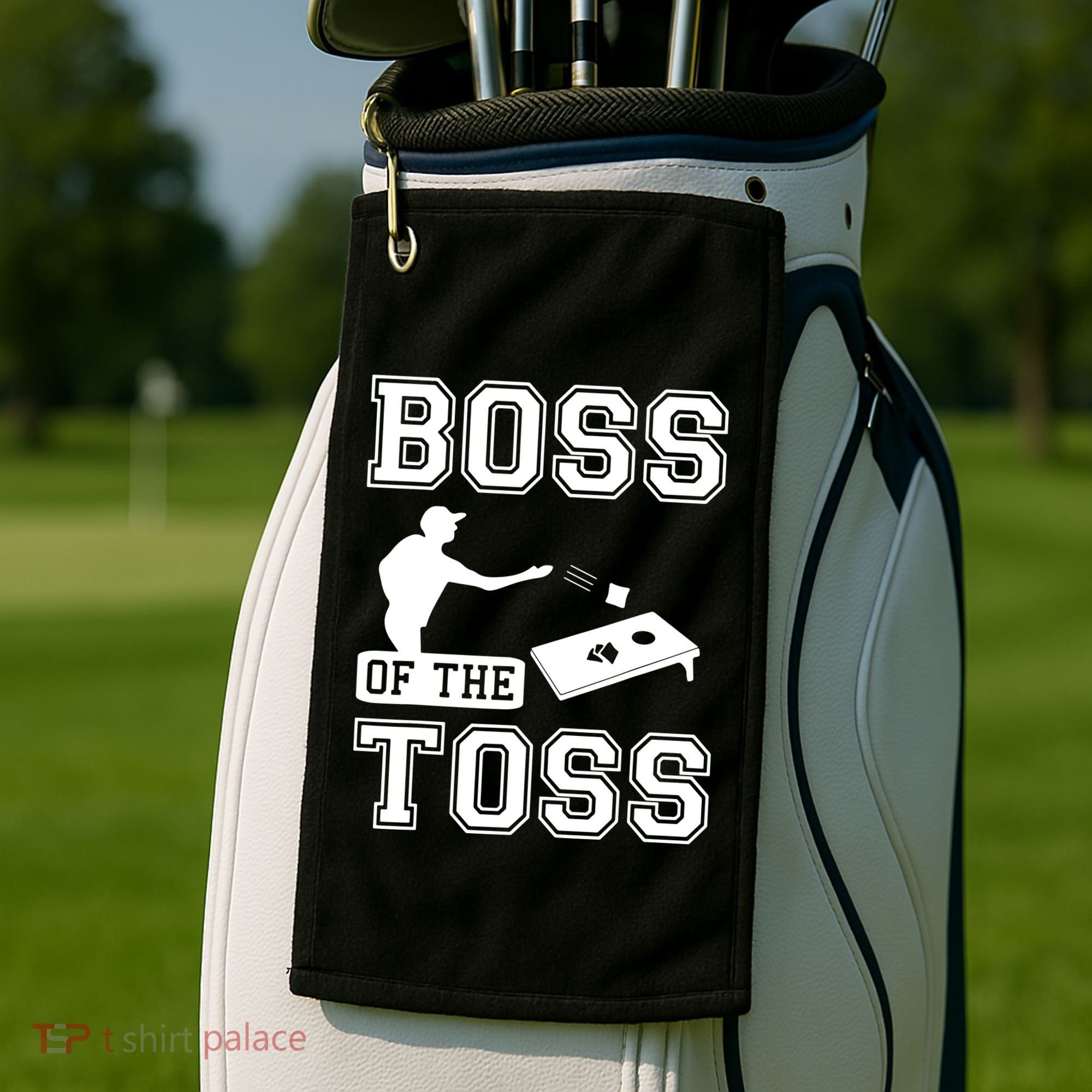 Boss Of Cornhole Game Golf Towel