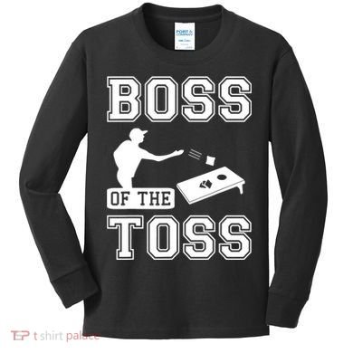 Boss Of Cornhole Game Kids Long Sleeve Shirt