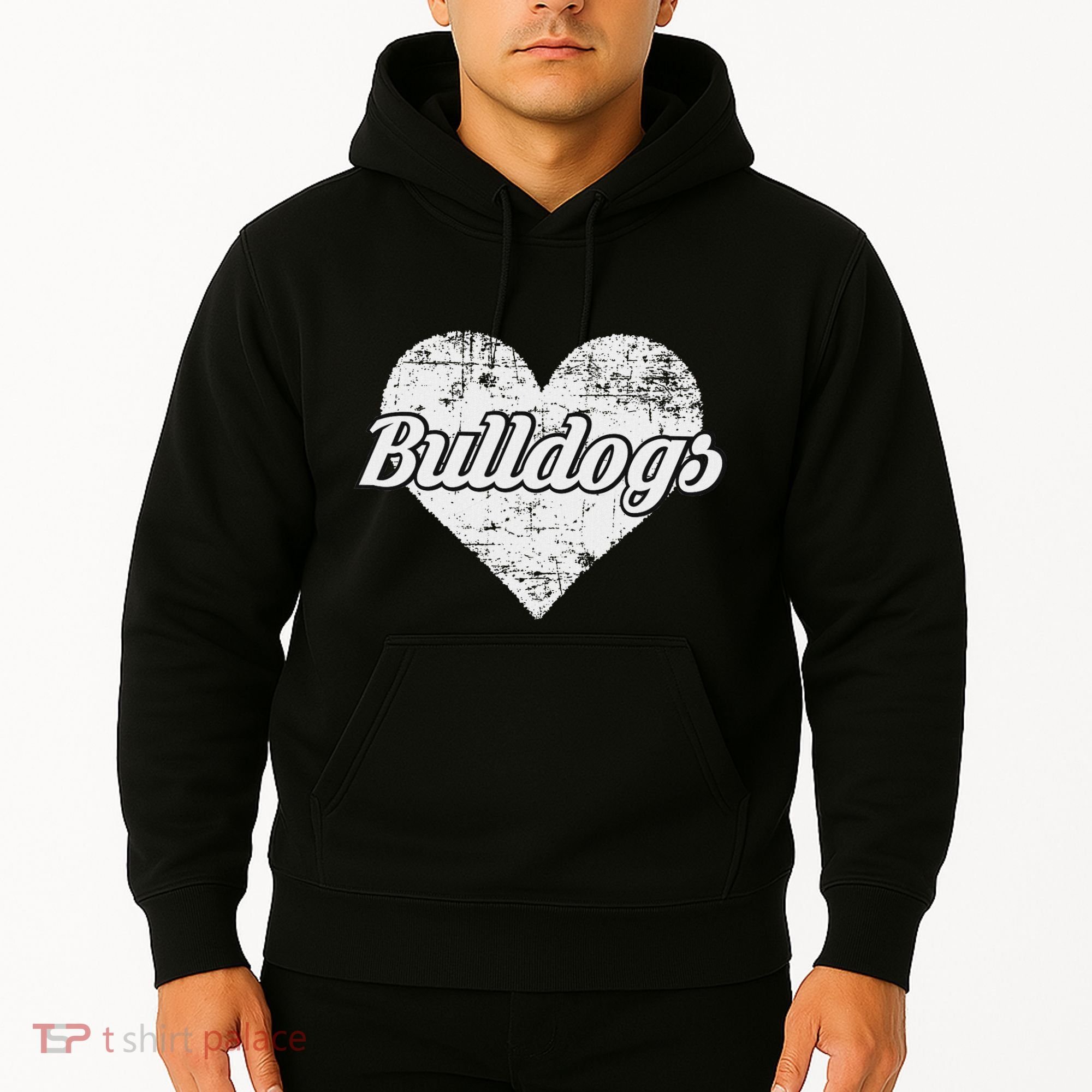 Bulldogs Over Distressed Heart Lawrence County Hoodie