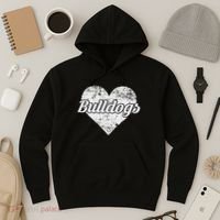 Bulldogs Over Distressed Heart Lawrence County Hoodie thumb 3