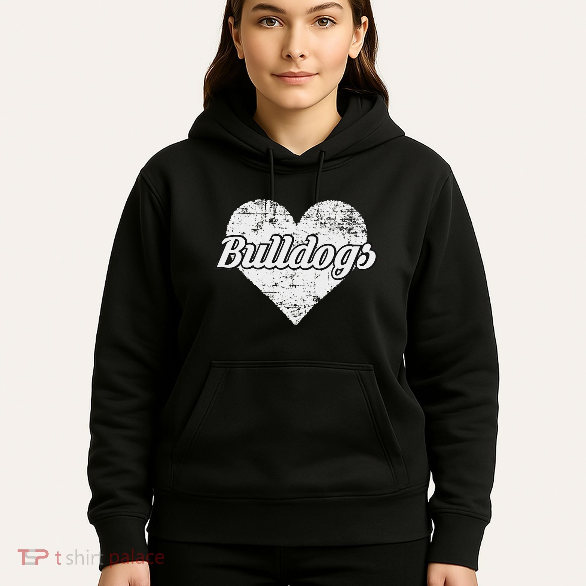 Bulldogs Over Distressed Heart Lawrence County Hoodie