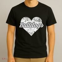 Bulldogs Over Distressed Heart Lawrence County T-Shirt thumb 3