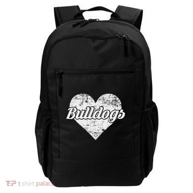 Bulldogs Over Distressed Heart Lawrence County Backpack