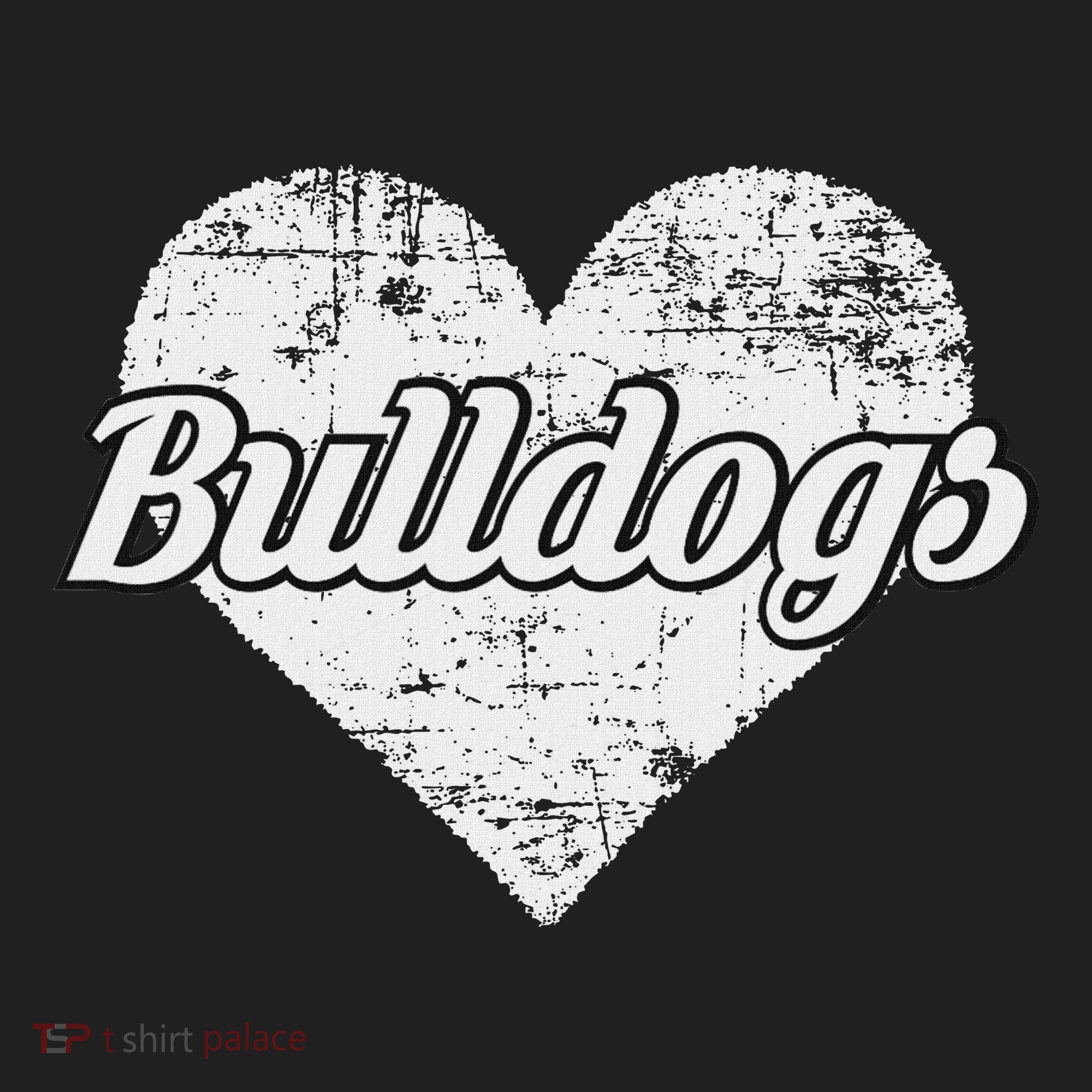 Bulldogs Over Distressed Heart Lawrence County Beanie