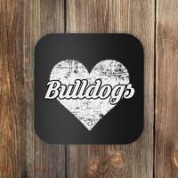 Bulldogs Over Distressed Heart Lawrence County Coaster thumb 0
