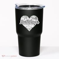 Bulldogs Over Distressed Heart Lawrence County Tumbler thumb 0