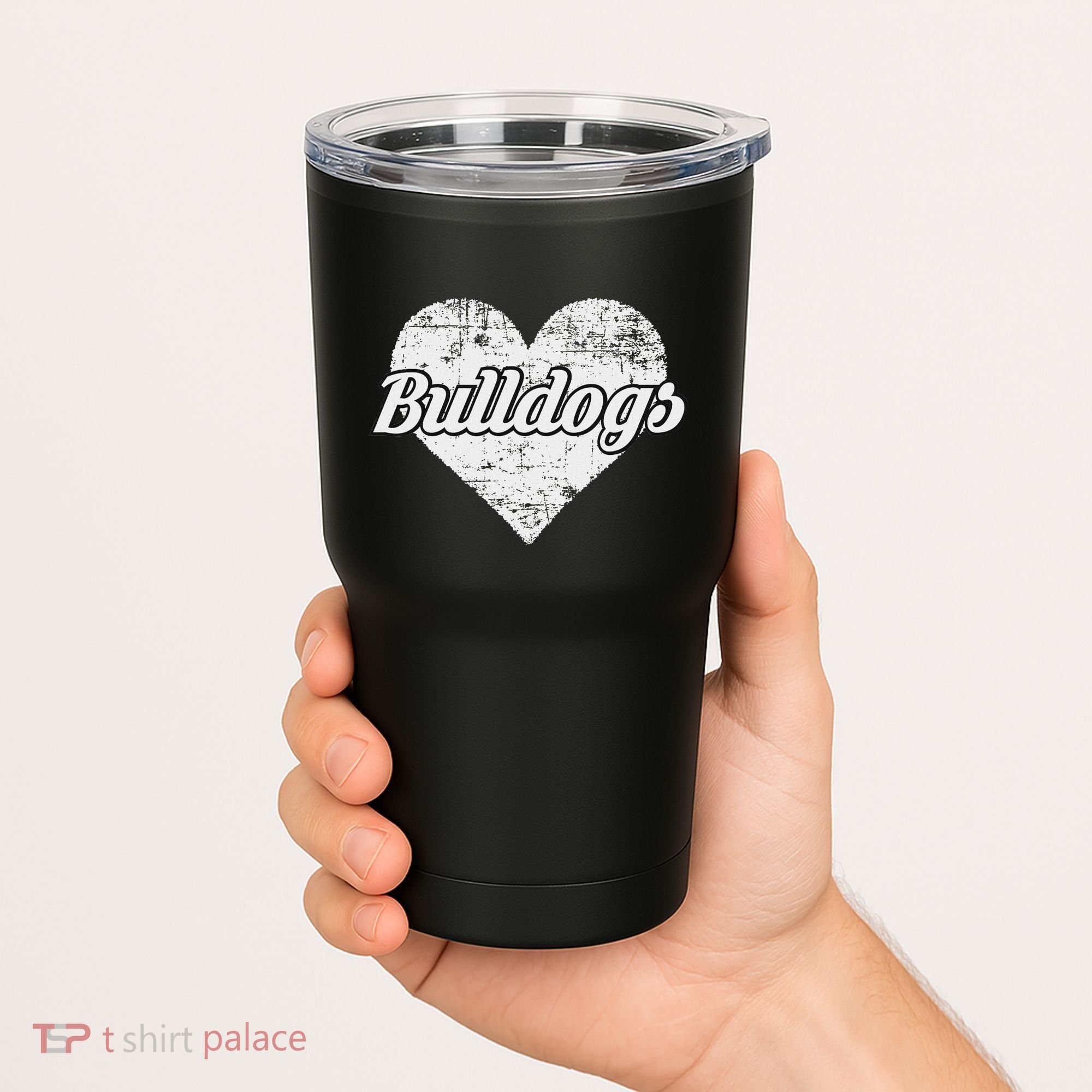 Bulldogs Over Distressed Heart Lawrence County Tumbler