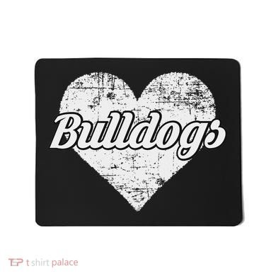Bulldogs Over Distressed Heart Lawrence County Mousepad