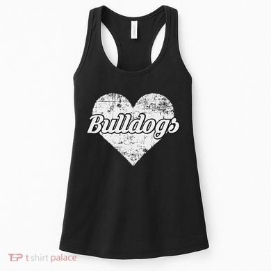 Bulldogs Over Distressed Heart Lawrence County Women's Tank Top