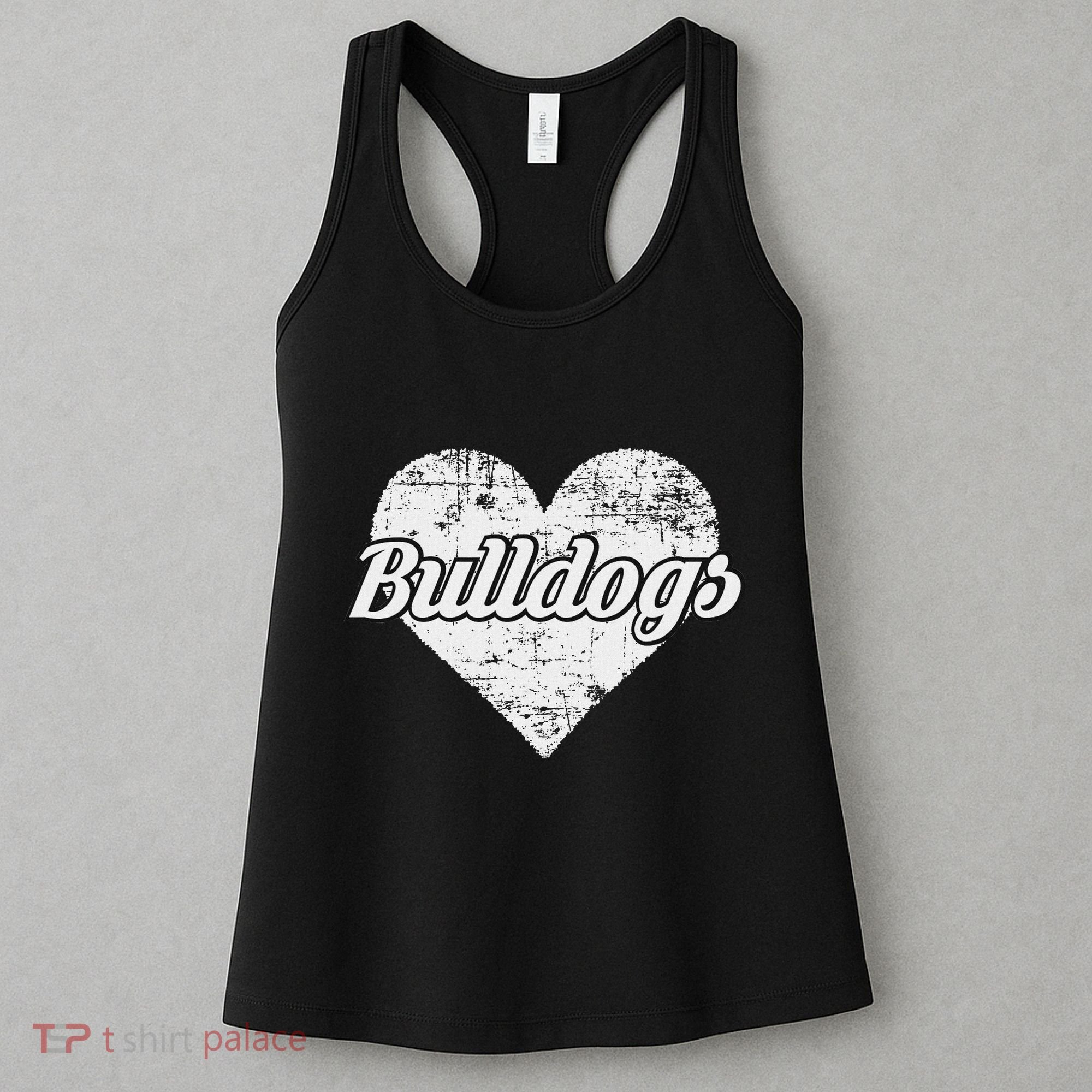 Bulldogs Over Distressed Heart Lawrence County Women's Tank Top