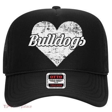 Bulldogs Over Distressed Heart Lawrence County Hat