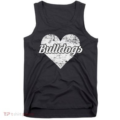 Bulldogs Over Distressed Heart Lawrence County Tank Top