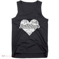 Bulldogs Over Distressed Heart Lawrence County Tank Top thumb 0