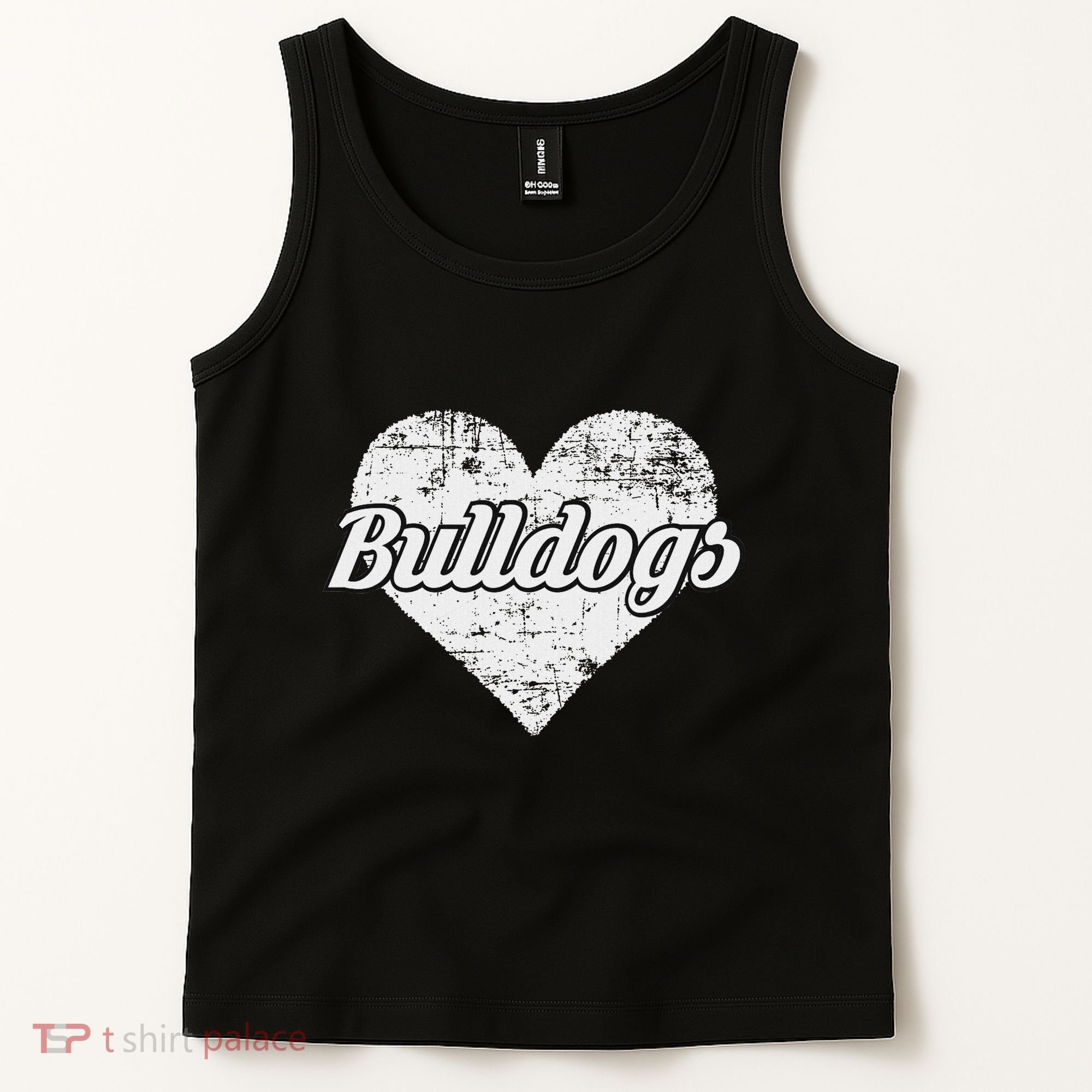 Bulldogs Over Distressed Heart Lawrence County Tank Top