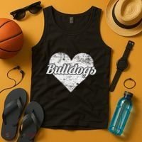 Bulldogs Over Distressed Heart Lawrence County Tank Top thumb 4