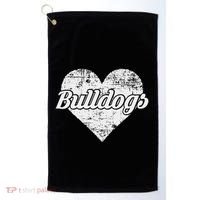 Bulldogs Over Distressed Heart Lawrence County Golf Towel thumb 0
