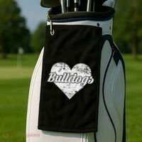 Bulldogs Over Distressed Heart Lawrence County Golf Towel thumb 2