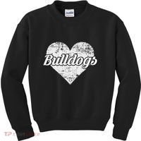 Bulldogs Over Distressed Heart Lawrence County Kids Sweatshirt thumb 0