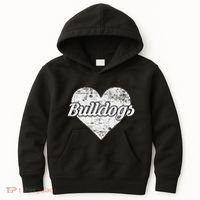 Bulldogs Over Distressed Heart Lawrence County Kids Hoodie thumb 0