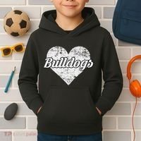 Bulldogs Over Distressed Heart Lawrence County Kids Hoodie thumb 2