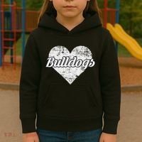 Bulldogs Over Distressed Heart Lawrence County Kids Hoodie thumb 3