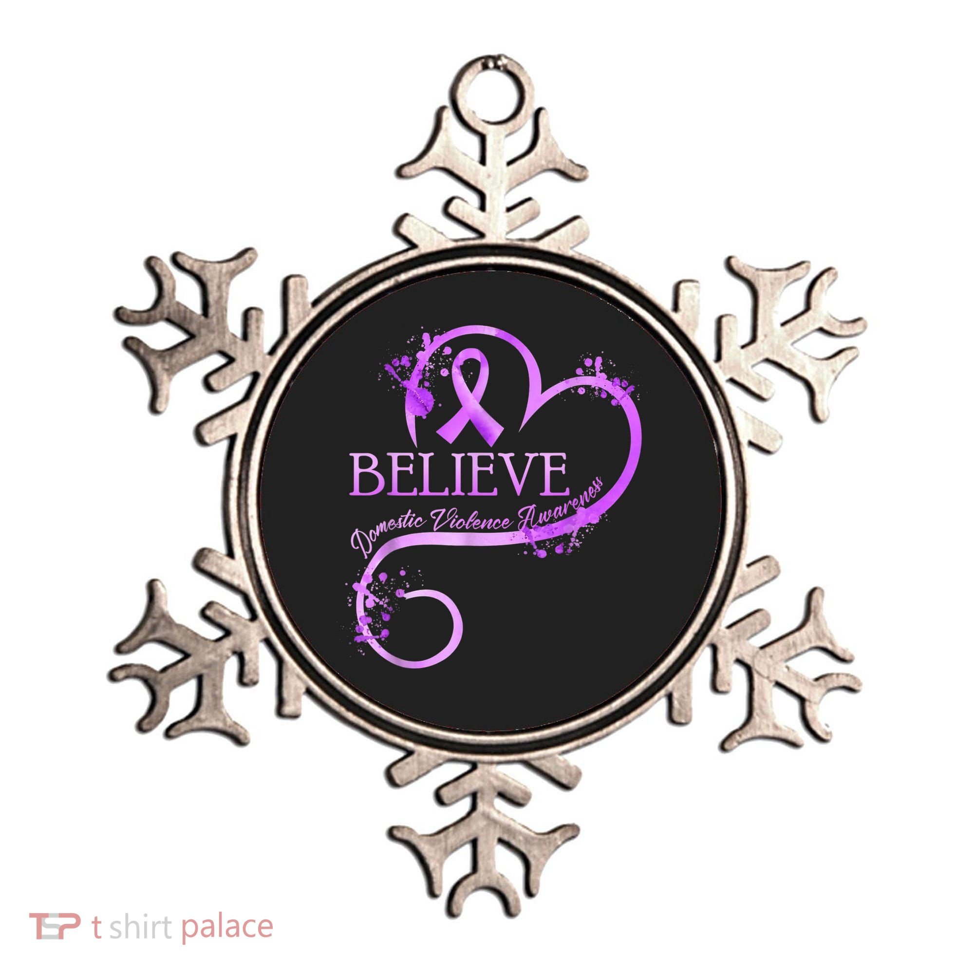 Believe October Domestic Violence Awareness Month Women Ornament