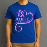 Believe October Domestic Violence Awareness Month Women T-Shirt thumb 3