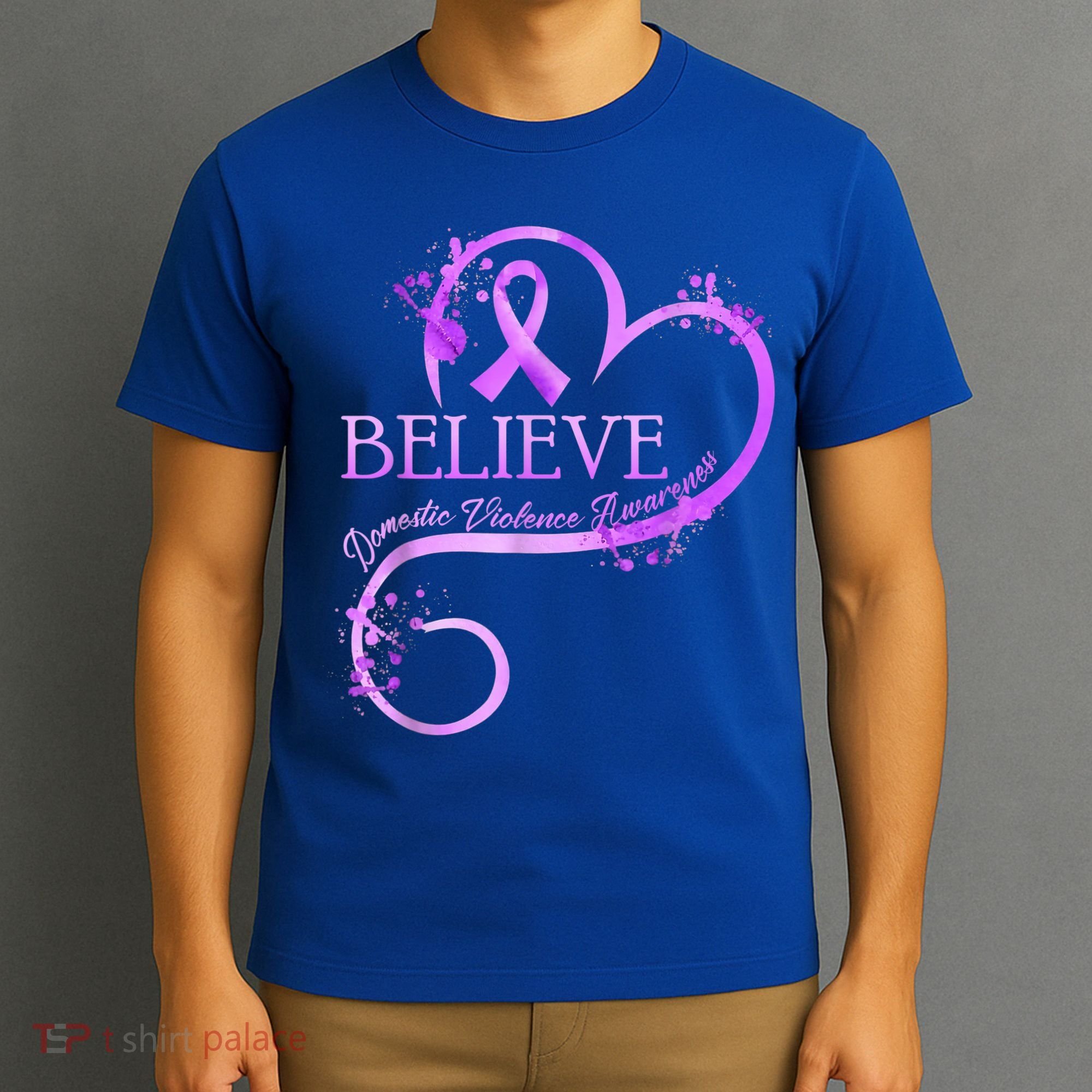 Believe October Domestic Violence Awareness Month Women T-Shirt