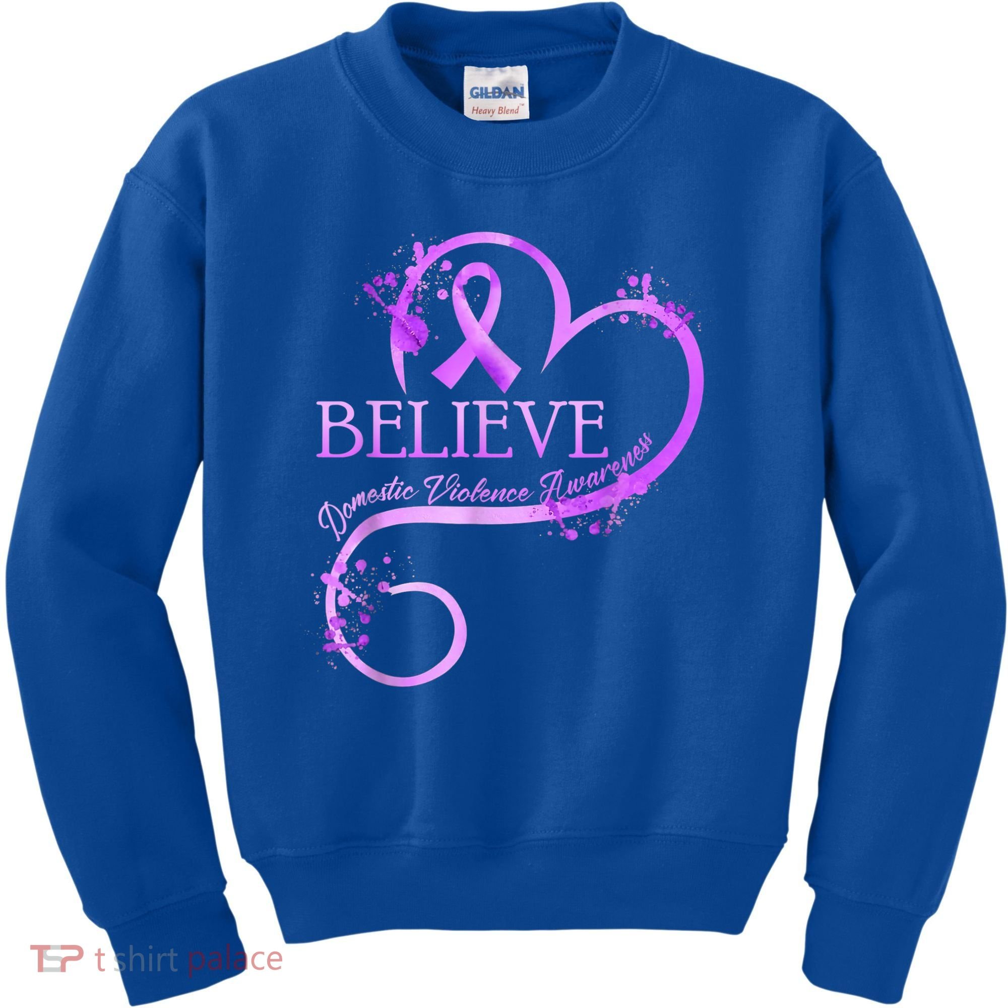Believe October Domestic Violence Awareness Month Women Kids Sweatshirt