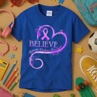 Believe October Domestic Violence Awareness Month Women Kids T-Shirt thumb 3