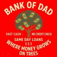Bank Of Dad Fast Cash No Credit Check Same Day Loans Santa Hat thumb 1