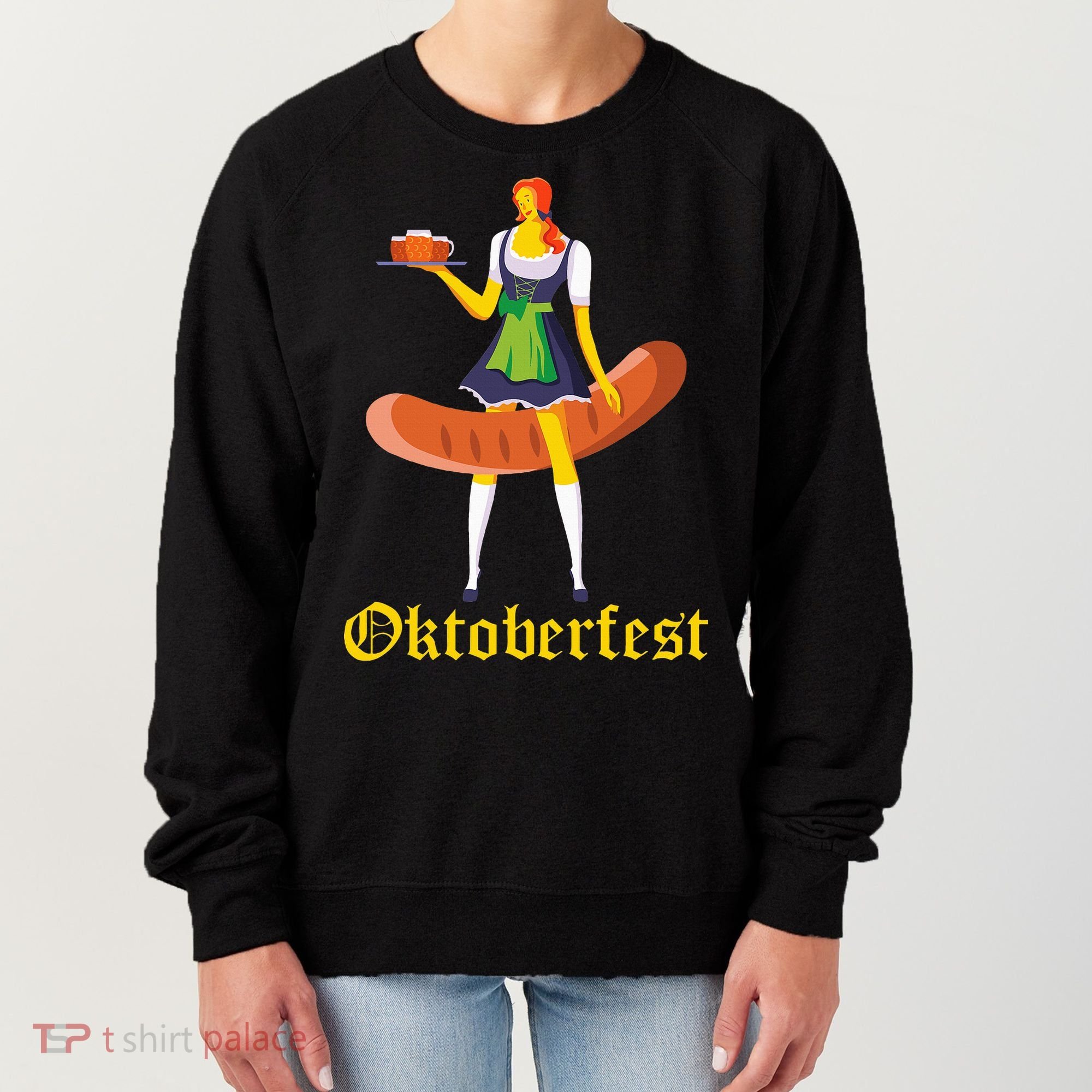 Barmaid Oktoberfest Funny German Woman Dirndl Bratwurst Women's Sweatshirt
