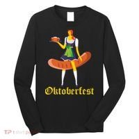 Barmaid Oktoberfest Funny German Woman Dirndl Bratwurst Long Sleeve Shirt thumb 0