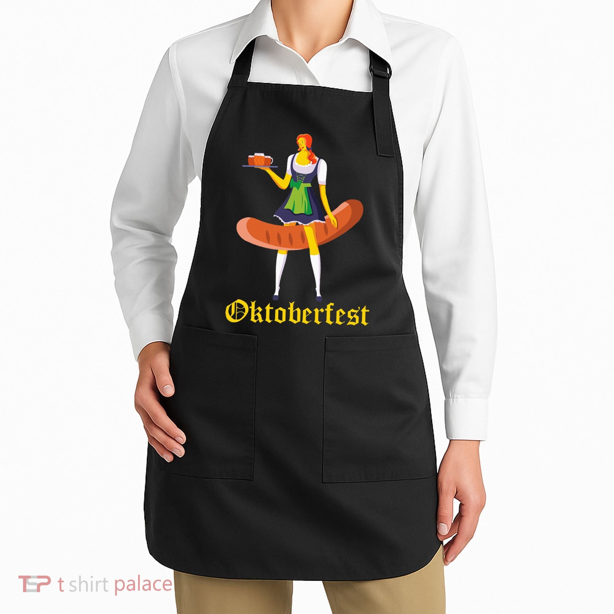 Barmaid Oktoberfest Funny German Woman Dirndl Bratwurst Apron