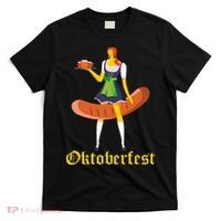 Barmaid Oktoberfest Funny German Woman Dirndl Bratwurst T-Shirt thumb 0