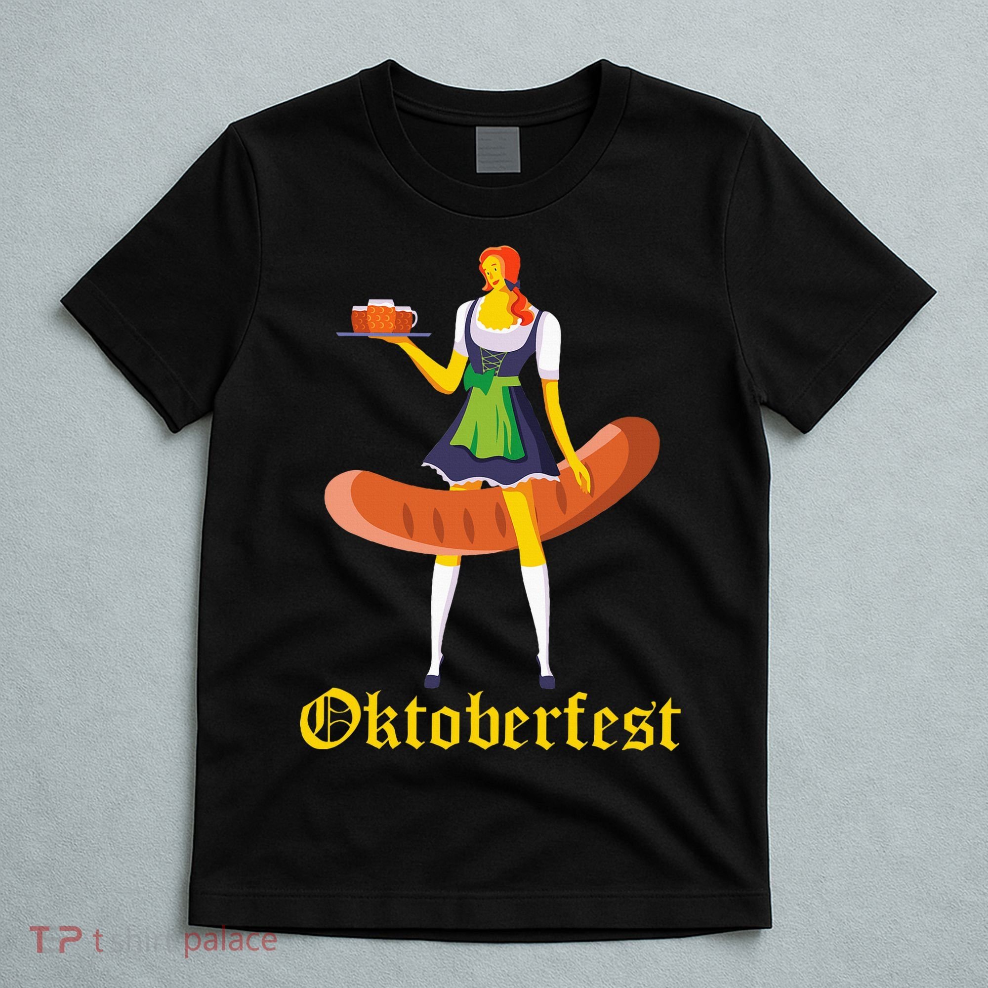 Barmaid Oktoberfest Funny German Woman Dirndl Bratwurst T-Shirt