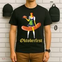 Barmaid Oktoberfest Funny German Woman Dirndl Bratwurst T-Shirt thumb 6